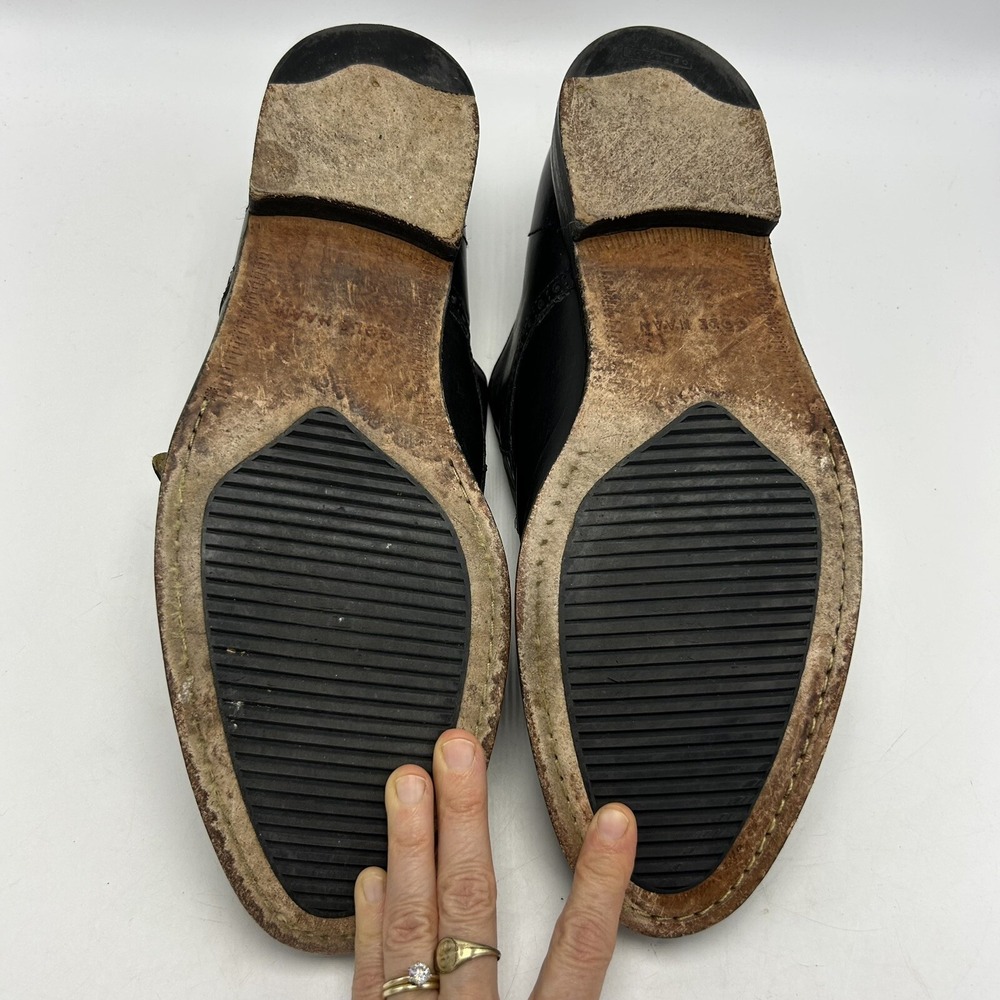 Cole Haan Loafers Mens 12 M Slip On Black Monk Strap Leather Double Buckle - Picture 10 of 11